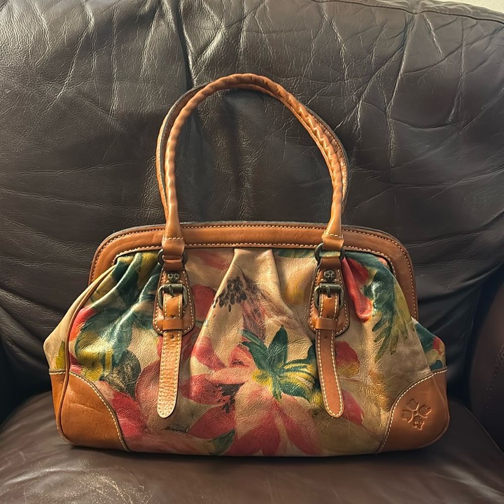 Patricia Nash Leather Floral Frame Handbag